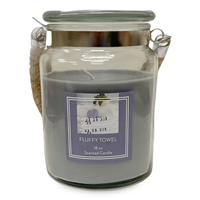 Load image into Gallery viewer, Glass Candle with Rope Handle - Fluffy Towel