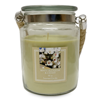 Load image into Gallery viewer, Glass Candle with Rope Handle - White Blossom & Cedar