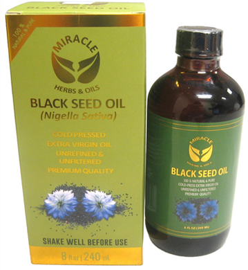 Miracle Herbs & Oils - 100% Pure and Natural Black Seed Oil - 240ml / 8 FL.OZ