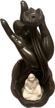 Load image into Gallery viewer, Backflow Cones Ceramic Burner 8&quot; White Kwan Ying and Hand - Model 767725