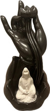 Load image into Gallery viewer, Backflow Cones Ceramic Burner 8&quot; White Kwan Ying and Hand - Model 767725