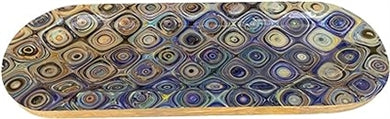 Wooden Handmade Incense Holder Boat Shape, Single - Mosaic