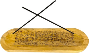 Wooden Handmade Incense Holder Boat Shape, Single - Tree