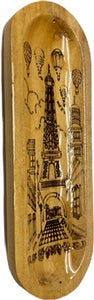 Wooden Handmade Incense Holder Boat Shape, Single - Eiffel Tower