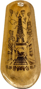 Wooden Handmade Incense Holder Boat Shape, Single - Eiffel Tower