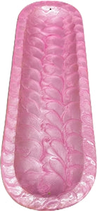 Wooden Handmade Incense Holder Boat Shape, Single - Pink, Scale Pattern