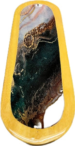 Wooden Handmade Incense Holder Boat Shape, Single - Abstract Earth Stone