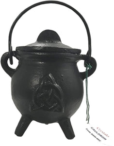 Crystalo - Triquetra Cast Iron Cauldron with Lid Size - BSW-86C