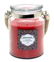 Load image into Gallery viewer, Crystalo Creations 3 in 1, Apple Pie, Cinnamon, Vanilla Scented Candle with Rope Handle, 18 Ounce