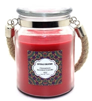 Load image into Gallery viewer, Crystalo Creations 3 in 1, Apple Pie, Cinnamon, Vanilla Scented Candle with Rope Handle, 18 Ounce
