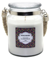 Load image into Gallery viewer, Crystalo Creations 3 in 1, Apple Pie, Cinnamon, Vanilla Scented Candle with Rope Handle, 18 Ounce