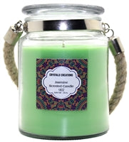 Crystalo Creations 3 in 1, Apple Pie, Cinnamon, Vanilla Scented Candle with Rope Handle, 18 Ounce