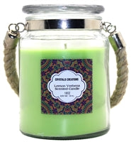 Load image into Gallery viewer, Crystalo Creations 3 in 1, Apple Pie, Cinnamon, Vanilla Scented Candle with Rope Handle, 18 Ounce