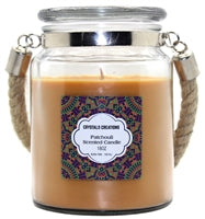 Load image into Gallery viewer, Crystalo Creations 3 in 1, Apple Pie, Cinnamon, Vanilla Scented Candle with Rope Handle, 18 Ounce