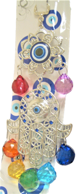 Seven Chakra Hamsa with Flower Evil Eye ornament /Charm 10