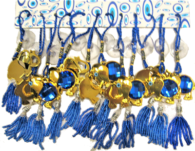 Gold colored Evil Eye and Blue Elephant Pendant/Charm 8