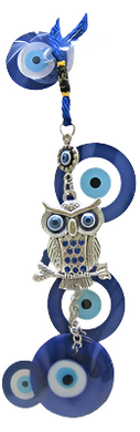 Evil Eye - Owl with Evil Eye ornament /Charm 10