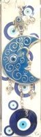 Evil Eye - Light Blue Moon with Evil Eye ornament /Charm 10