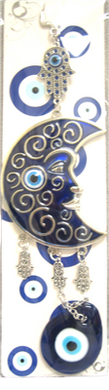 Evil Eye - Blue Moon with Evil Eye ornament /Charm 10