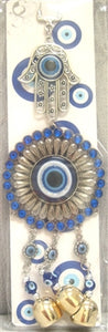 Evil Eye - Flower with Evil Eye ornament and Bells /Charm 10"