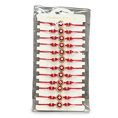 Fashion Jewelry Red Evil Eye Bracelet - Pack of 12