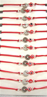 Fashion Jewelry Lucky Coin Evil Eye Symbol Bracelet - Pack of 12