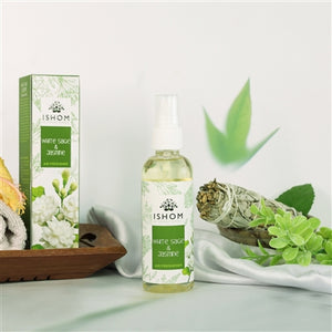 ISHOM | White Sage & Jasmine Air Smudge Spray | Earthy, Sweet, Floral | 100 ML (Jasmine)