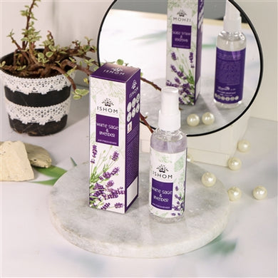 ISHOM | White Sage & Lavender Air Smudge Spray | Earthy, Sweet, Calm | 100 ML (Lavender)