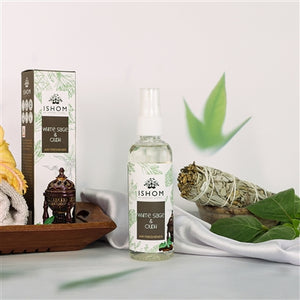 ISHOM | White Sage & Oudh Air Smudge Spray | Earthy, Woody, Musky | 100 ML (Oudh)