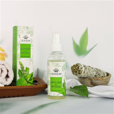ISHOM | White Sage & Patchouli Air Smudge Spray | Earthy, Spicy, Woody | 100 ML (PatchoulI)