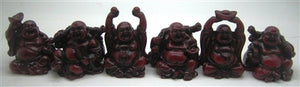 Laughing Buddha 3" Statues (Set of 6 Figurine)  Choose Color