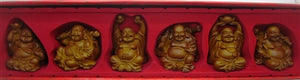 Laughing Buddha 3" Statues (Set of 6 Figurine)  Choose Color