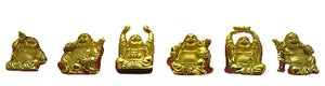 Laughing Buddha 3" Statues (Set of 6 Figurine)  Choose Color