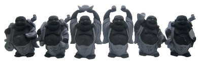 Laughing Buddha 4 Inch Statues (Set of 6 Figurine) - Choose Color