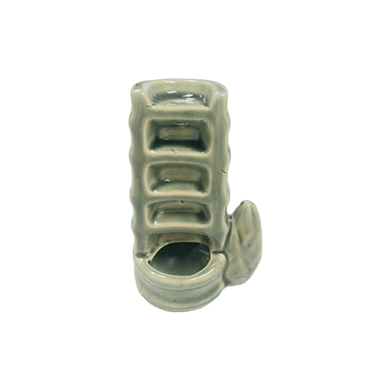 Ceramic Tea Light Oil Burner - Bamboo with Stone- Gray