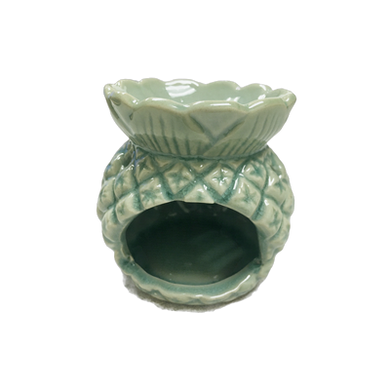 Ceramic Tea Light Oil Burner -Pineapple - Green