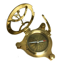 Load image into Gallery viewer, Sundial Compass - Solid Brass Sun Dial