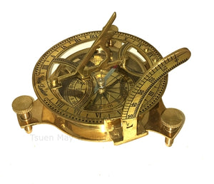 Sundial Compass - Solid Brass Sun Dial