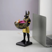 Cargar imagen en el visor de la galería, 25cm Anubis God Statue Ancient Egypt Art Sculpture with Bowl for Keys/Jewelry Gift for Mythology Lovers &amp; History Buffs