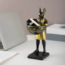 Load image into Gallery viewer, 25cm Anubis Statue Egyptian Sculpture with Bowl Anubis God Statue Ancient Egypt Decor &amp; Desktop Organizer for Keys/Jewelry