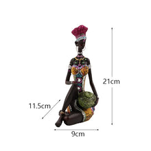 Cargar imagen en el visor de la galería, New Resin African Black Women's Sculpture Ornaments Home Living Room Desktop Decor Statues Resin Crafts Wholesale