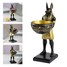 Load image into Gallery viewer, 25cm Anubis Statue Egyptian Sculpture with Bowl Anubis God Statue Ancient Egypt Decor &amp; Desktop Organizer for Keys/Jewelry