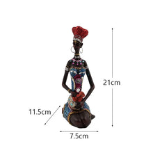 Cargar imagen en el visor de la galería, New Resin African Black Women's Sculpture Ornaments Home Living Room Desktop Decor Statues Resin Crafts Wholesale