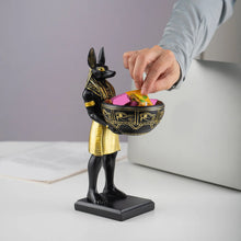 Cargar imagen en el visor de la galería, 25cm Anubis God Statue Ancient Egypt Art Sculpture with Bowl for Keys/Jewelry Gift for Mythology Lovers &amp; History Buffs