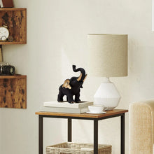Cargar imagen en el visor de la galería, Black and Gold Elephant Statue Resin Elephant Sculpture Elephant Decoration Desktop Figurine for Home Living Room