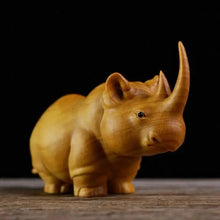 Cargar imagen en el visor de la galería, Wooden Carved African Trio:Rhinoceros,Hippopotamus,And Elephant Figurines,Creative Car And Home Decor Crafts