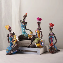 Cargar imagen en el visor de la galería, New Resin African Black Women's Sculpture Ornaments Home Living Room Desktop Decor Statues Resin Crafts Wholesale