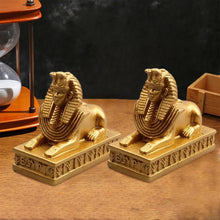 Load image into Gallery viewer, 2Pcs Sphinx Statues Sculpture Egyptian Figurines Mythology Pharaoh Cabinet Decoration