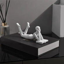 Cargar imagen en el visor de la galería, AA81-Nordic Reading Statue Resin Figurines Desktop Decor Sculpture Modern Art Ornament Home Office Decor Craft