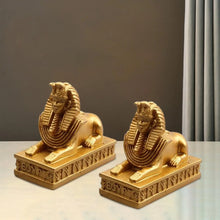 Load image into Gallery viewer, 2Pcs Sphinx Statues Sculpture Egyptian Figurines Mythology Pharaoh Cabinet Decoration